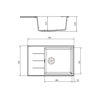 Кухненска мивка 78/50см. в цвят бяла